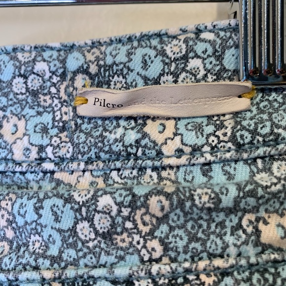 Pilcro Anthro Ditsy Floral Retro Spinoff Cottagecore Cropped Ankle Skinny Jeans - Picture 5 of 13